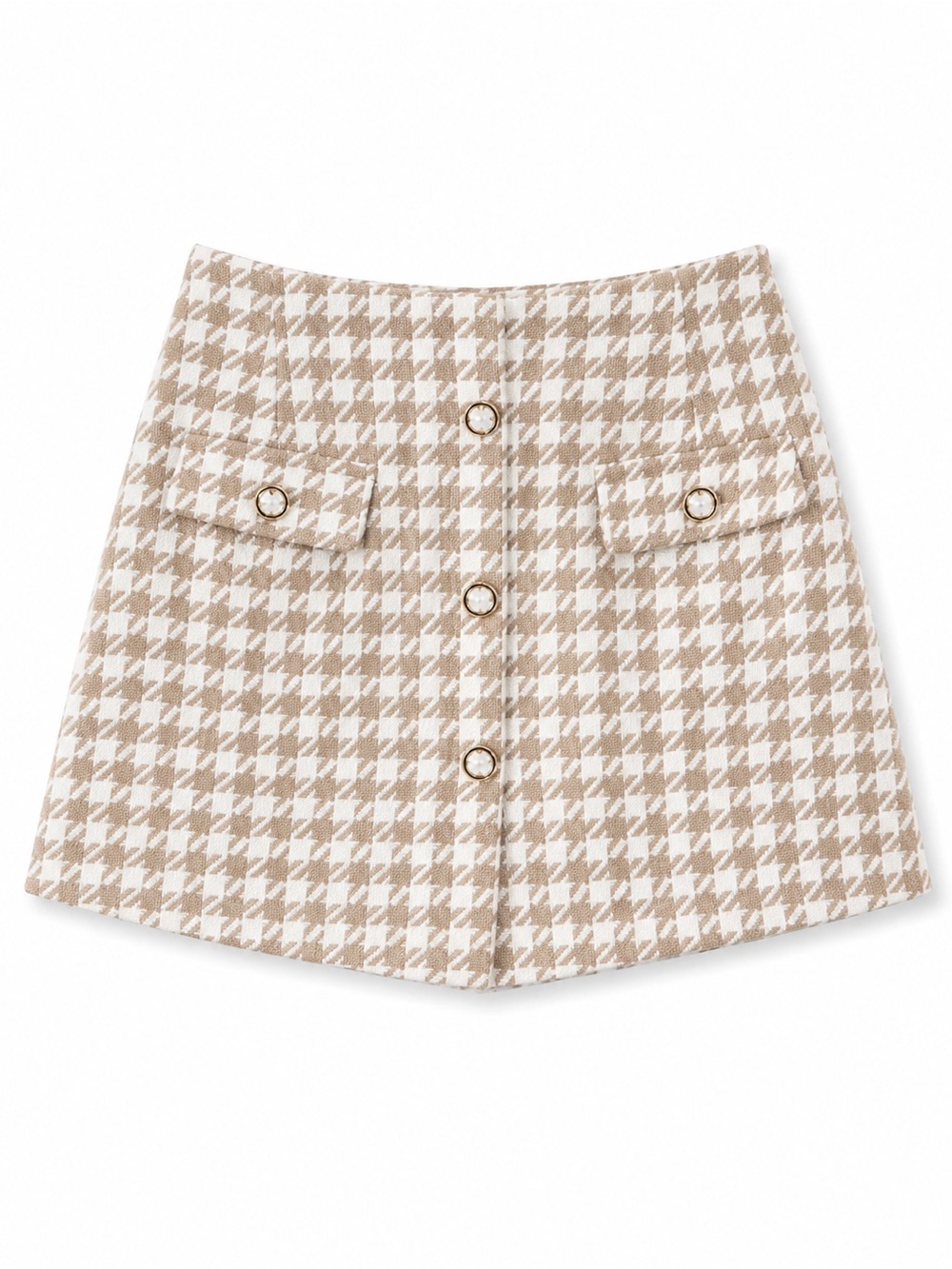 Entro Tan and White Houndstooth Skort Large - Picture 1 of 5
